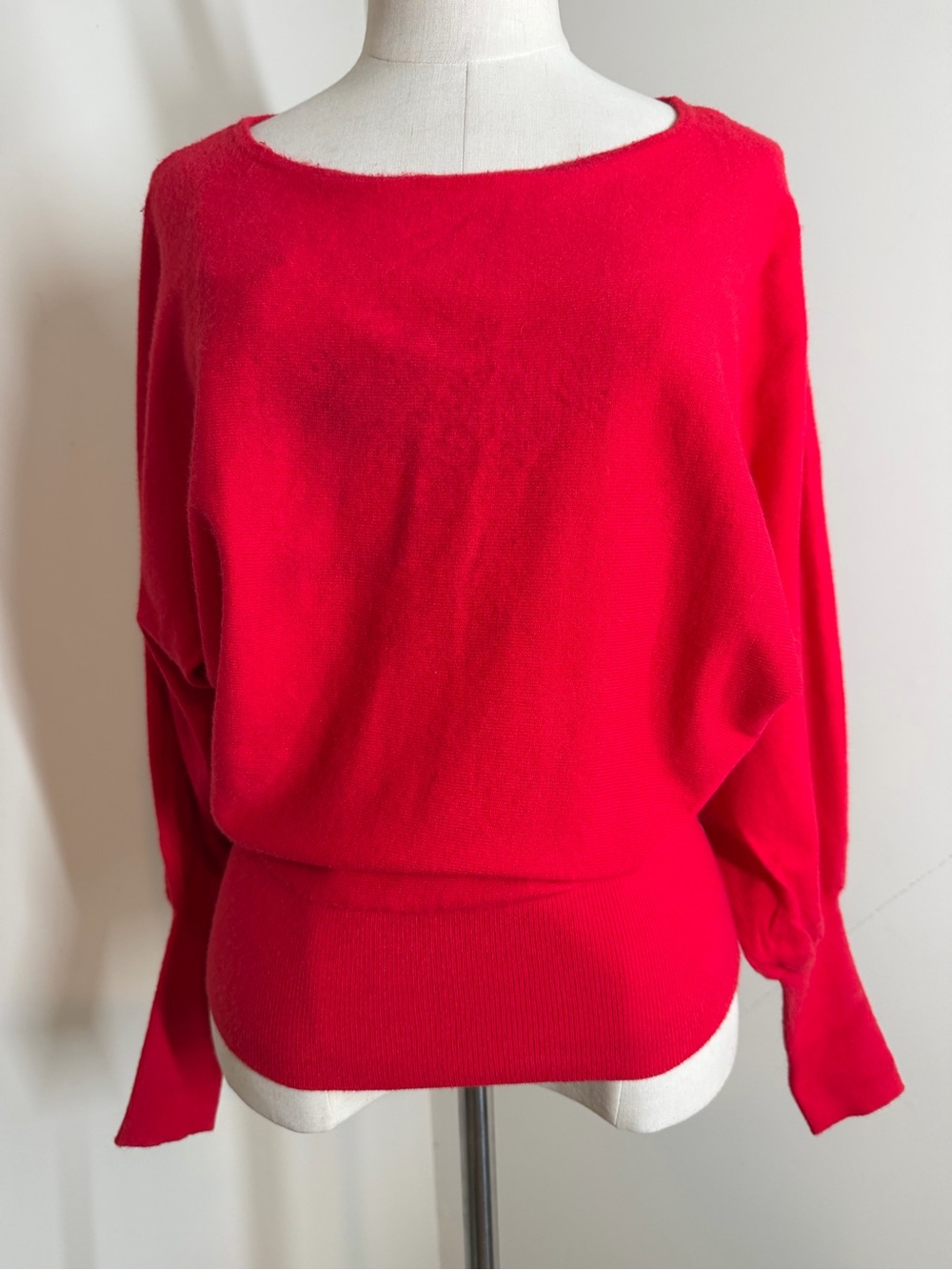 Anthropologie Women’s Red Dolmanu Sleeve -SZ XS- Pullover Knit Sweater